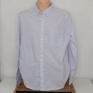 Goodfellow & Co Button Front Blue Pink White Shirt